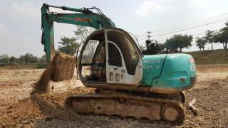 ขายรถขุดแบ็คโค KOBELCO SK120-5มาร์คไฟว์ ธรรมดาไฟฟ้าครบ เอกสารใบซื้อขาย เครื่องฟิต พร้อมลงงาน 